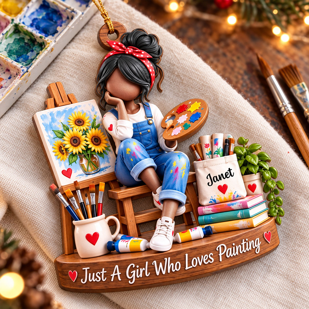 Personalized Painting Girl Ornament, Custom Artist Gift for Daughter, Painter Christmas Gift 6f19f52d-f322-4c19-abc3-a491f91d9585-4.jpg