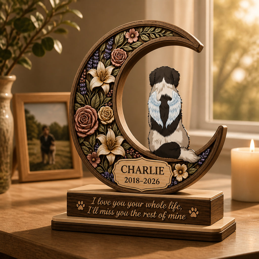 Crescent Moon Pet Memorial — Custom Name & Years Wooden Standing Plaque - Personalized Wooden custom shape Standing 2 layer (5mm) 6f2a86d8-513c-4114-ab6e-7fb195d6a3bd.jpg