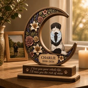Crescent Moon Pet Memorial — Custom Name & Years Wooden Standing Plaque - Personalized Wooden custom shape Standing 2 layer (5mm) 6f2a86d8-513c-4114-ab6e-7fb195d6a3bd.jpg