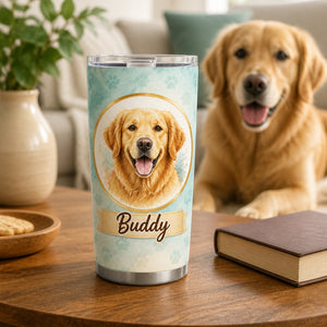 Custom Pet Portrait Name Tumbler — Photo to Watercolor - Personalized Tumbler 6f315518-8795-43b2-aa7f-c376067a9114.jpg