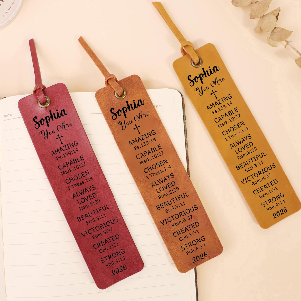 Personalized Bookmarks for Women, Christian Gifts for Women, Engraved Leather Bookmark Religious Gifts for Women, Christian Bookmarks 6f54b06e-70ce-49fd-9125-01fda5d64c95-10.jpg