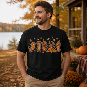 Autumn Dachshund Wreath Tee - T-shirt 6f6b1703-eb18-47bc-8342-4a5e2d967ccf.jpg