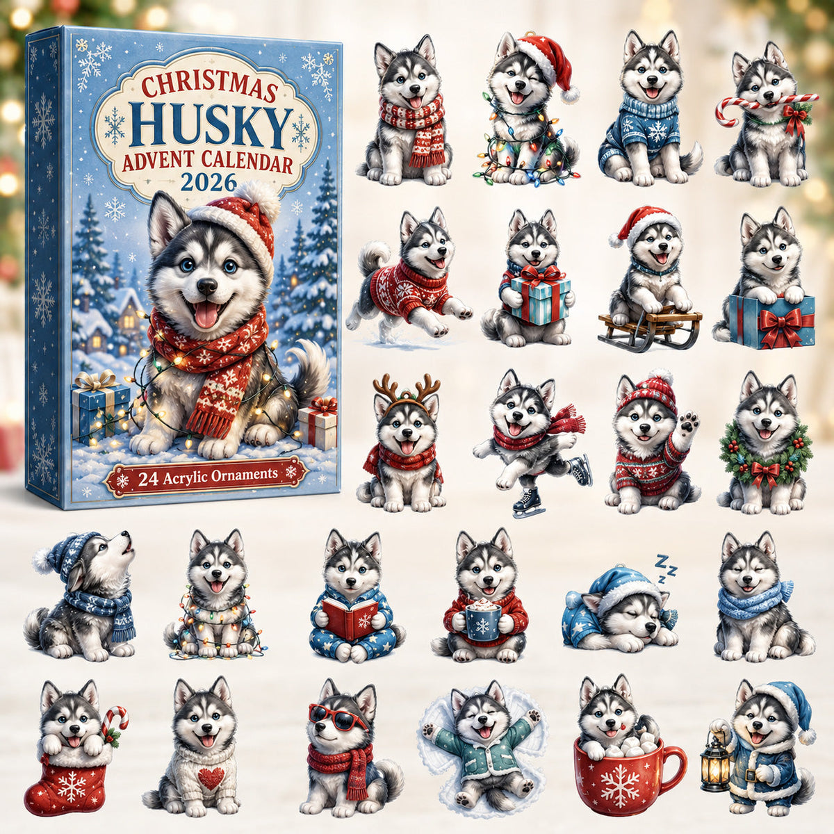 Christmas Husky Advent Calendar 2026 - 24-Day Festive Countdown, Acrylic Charms Blind Box - Gift For Husky Lovers 6f773b44-d310-4681-b134-a5e9cec15190-christmas-husky.jpg