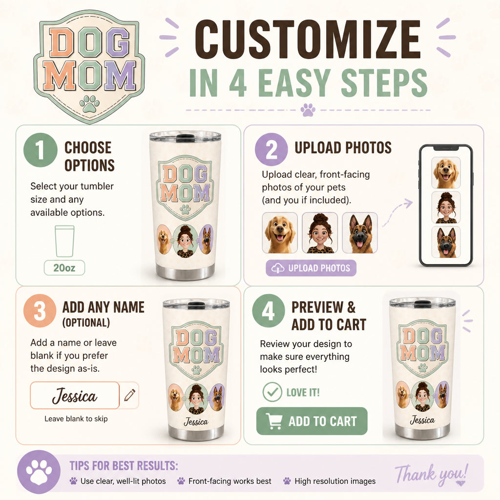 Custom Dog Mom Portrait Tumbler – Owner + 2 Dogs - Personalized Tumbler 6f8a06c3-7e59-4429-b3f6-704f880523bd.jpg