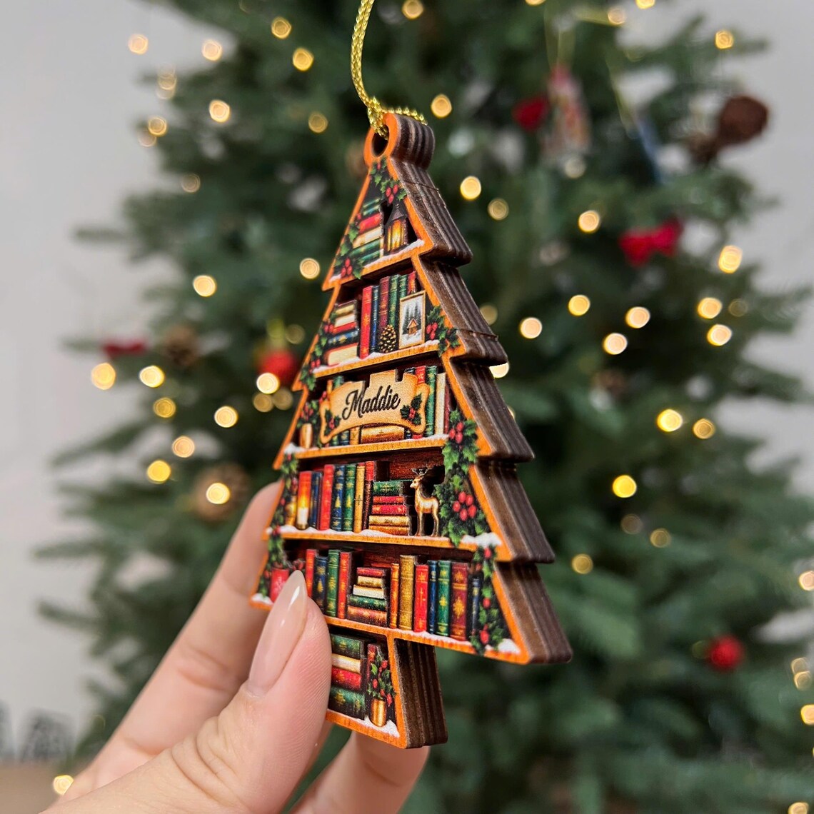 Custom Book Lover Christmas Tree Wood Ornament, Personalized Bookshelf Reader Decor 2026, Bookish Librarian Keepsake Gift 6f8d19a7-0826-4924-bcb6-735b49d5a3de-4.jpg