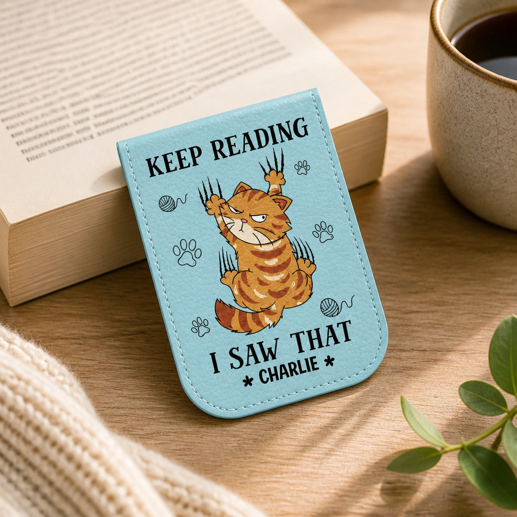 Keep Reading Cat — Personalized Magnetic Leather Bookmark - Personalized Magnetic Leather Bookmark 6fc7d9ac-2e90-4f0e-b4fd-abfc159681f2.jpg