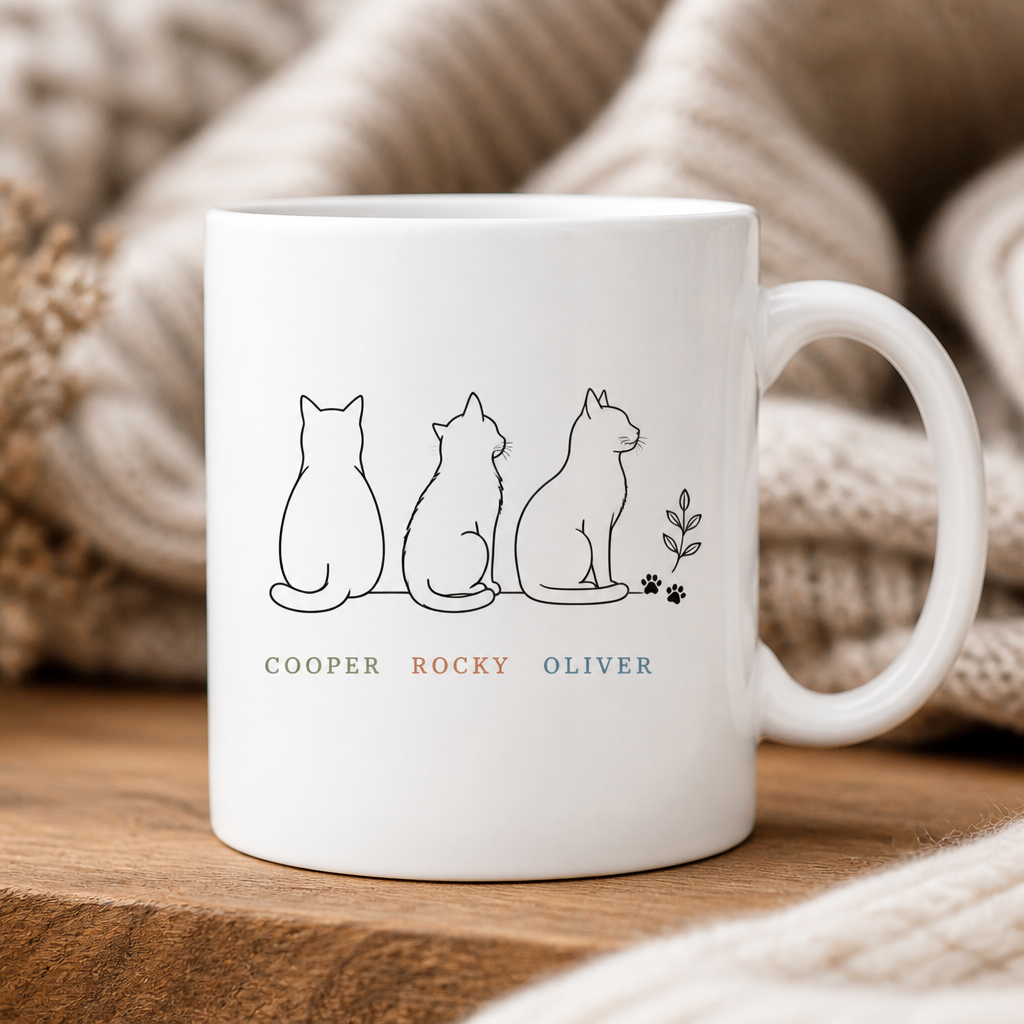 Minimalist Cat Lineup Names Mug - Personalized Mug 6fcd9f3b-2bc3-4c5b-ae32-e33523868d35.png