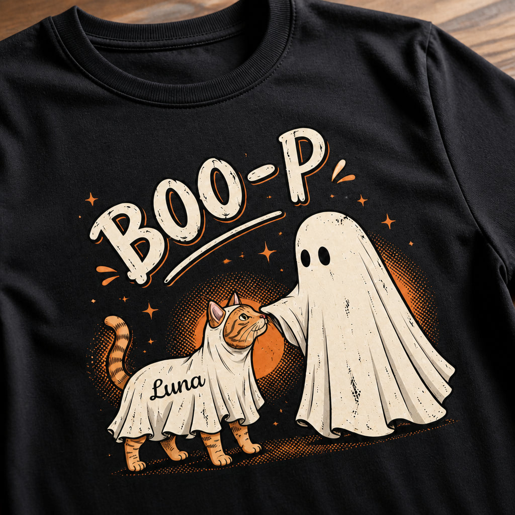BOO-P Pet Ghost Boop – Custom Pet Photo Halloween Tee - Personalized T-shirt 6fde0932-50d0-4030-a376-40006dd5d1bd.jpg
