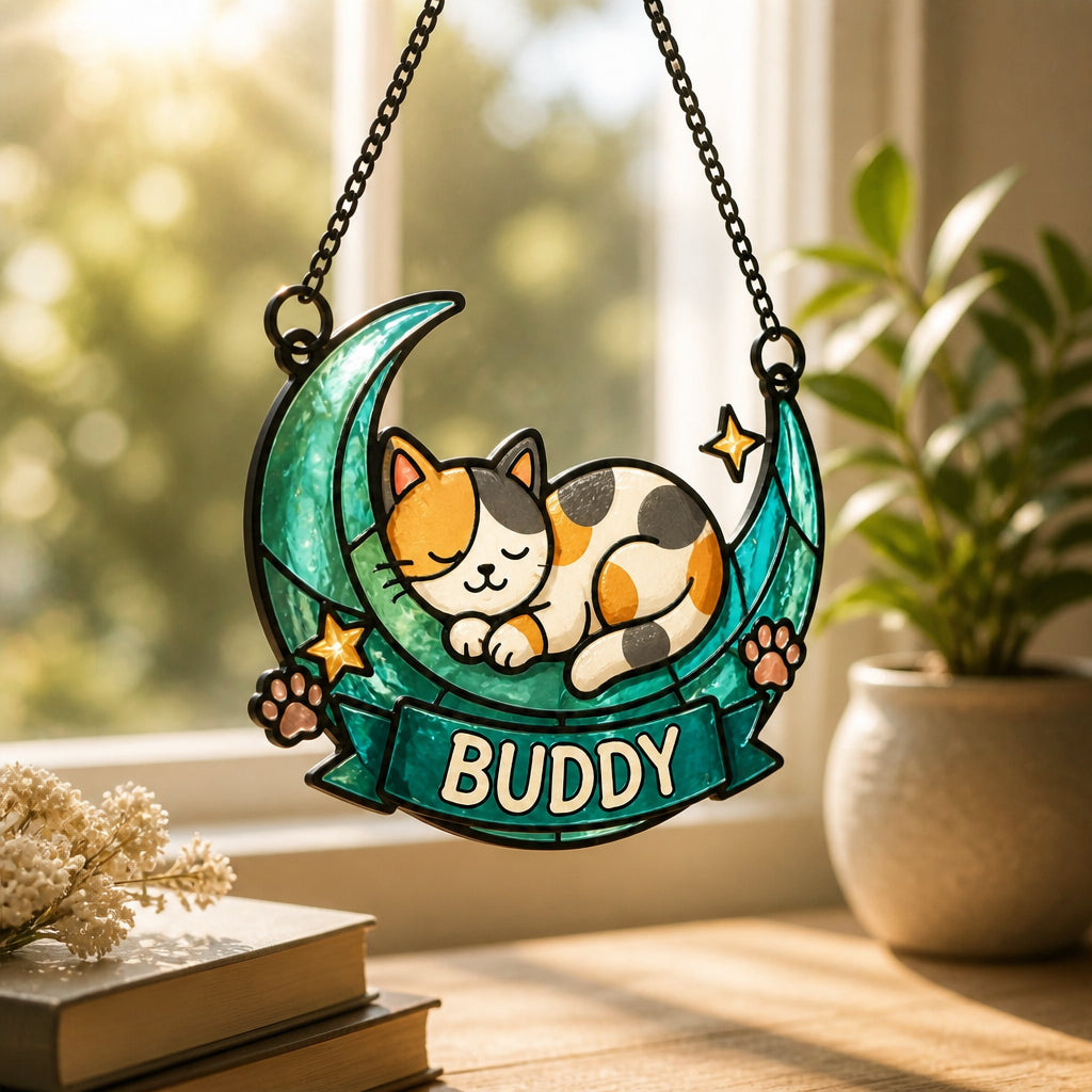 Personalized Cat Moon Suncatcher – Custom Pet Name - Personalized Suncatcher Ornament 6ff457e8-fd4a-4d19-95f4-25fc537b5c47.jpg