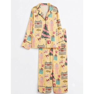 Women’s Christmas in New York Satin Pajama Set, NYC Holiday Short Sleeve Sleepwear, Festive Christmas Pajamas, Winter Gift For Her 6ffc8f2b-f013-44ad-99eb-f9a0e50ef3f2-plaza_square_10.jpg