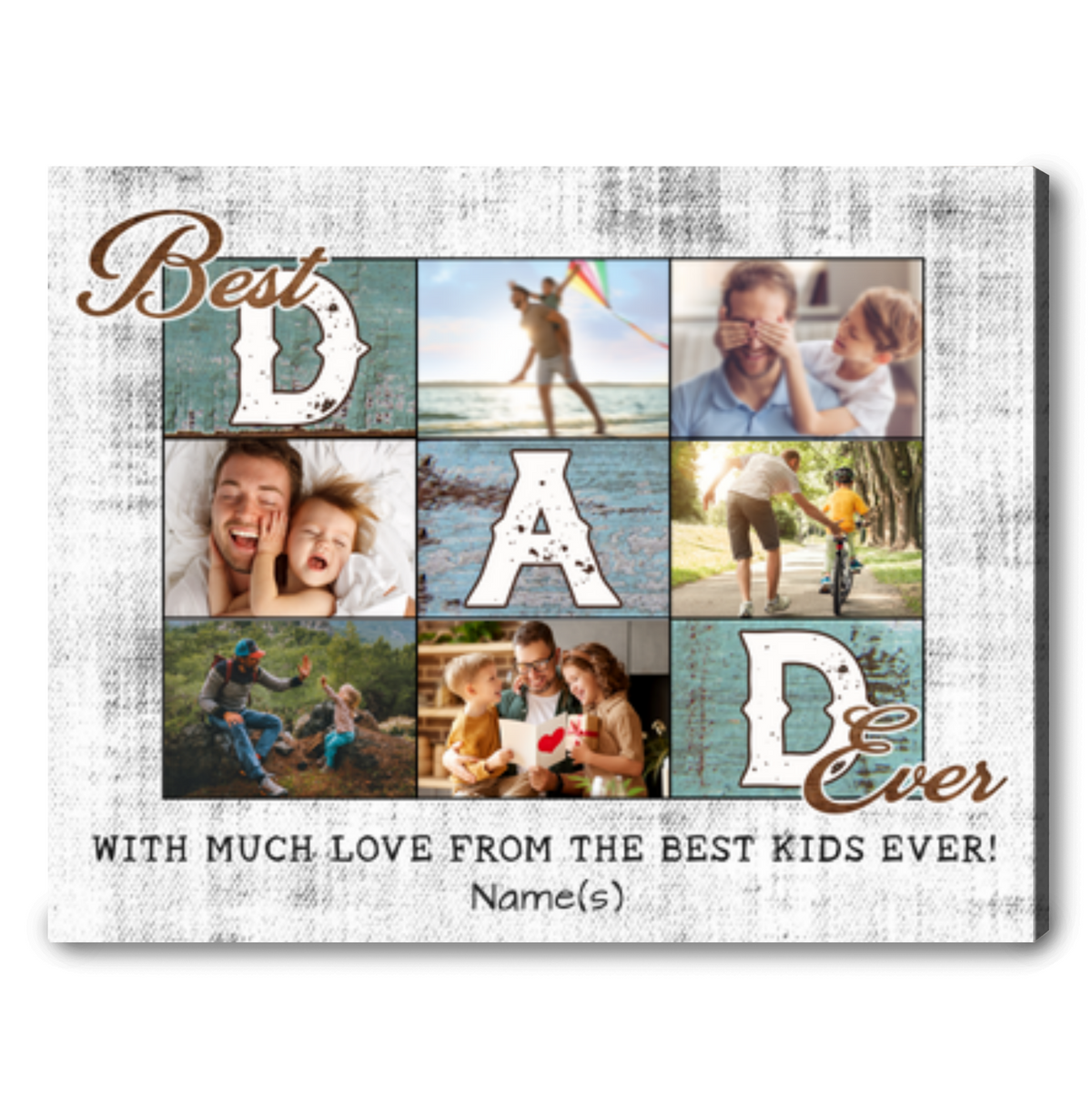 Best Dad Ever Father s Day Photo Personalized Wall Art Fathers Day Gifts For Dad