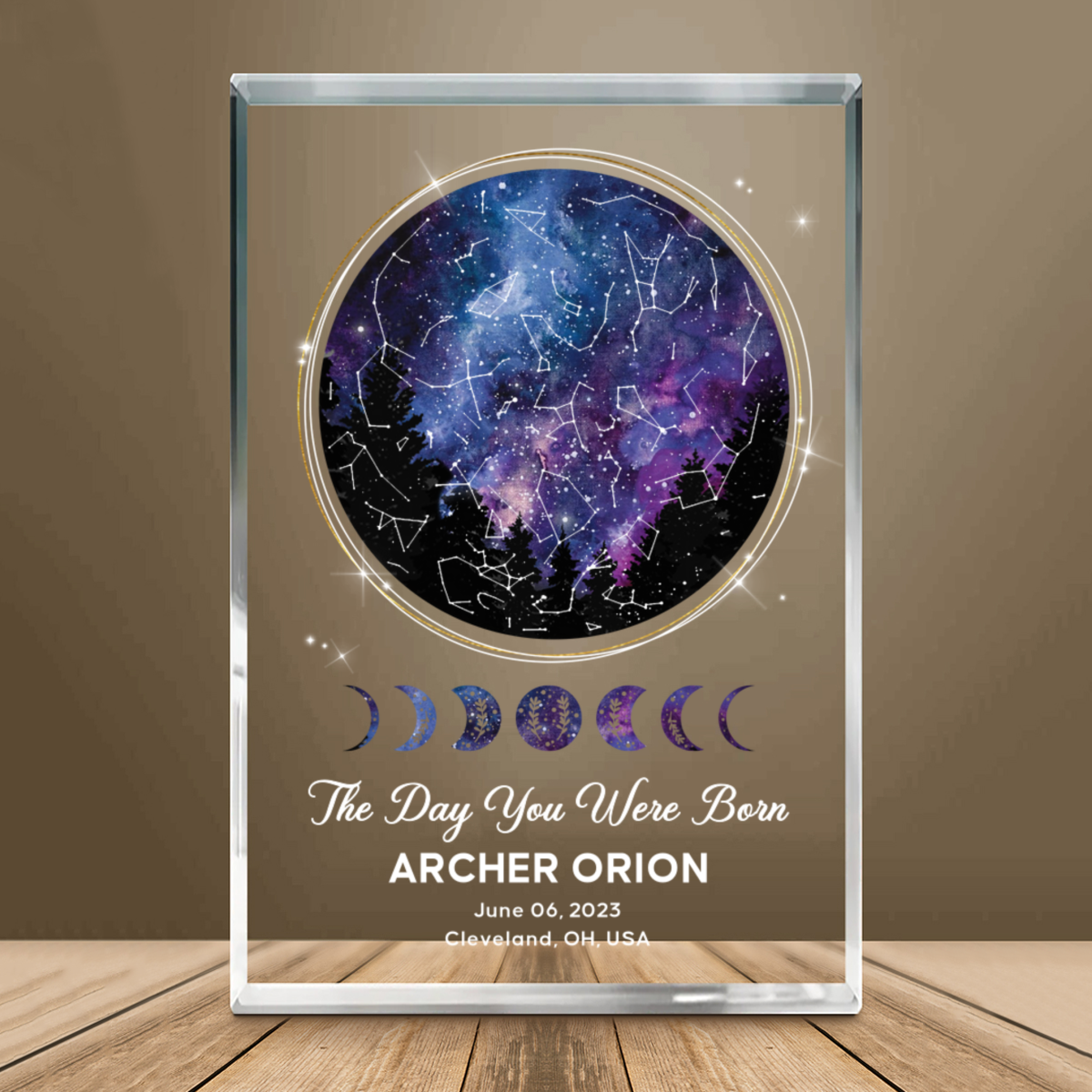 The Day You Were Born Custom Star Map Acrylic Plaque, Star Map Birthday Gift, Personalized Constellation Map Acrylic