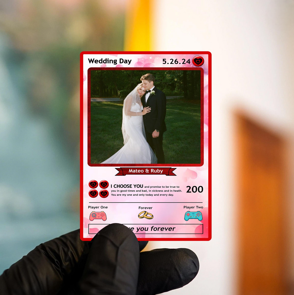 Custom Photo Anniversary Poke Card, Gift for Him, Wedding Photo Card, Anniversary Gift, Couple Gift
