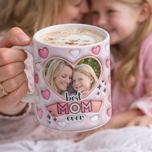 Best Mom Ever Custom Photo - Personalized 3D Inflated Effect Printed Mug - Gift For Mother