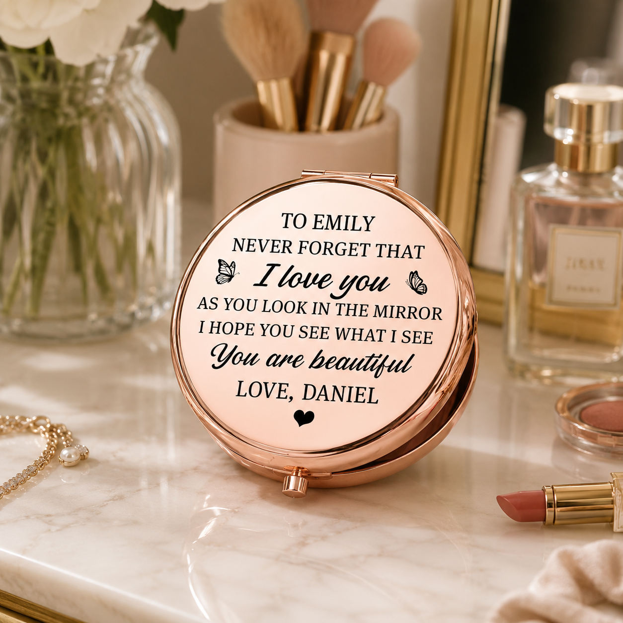 I See Beauty In You - Personalized Custom Compact Mirror