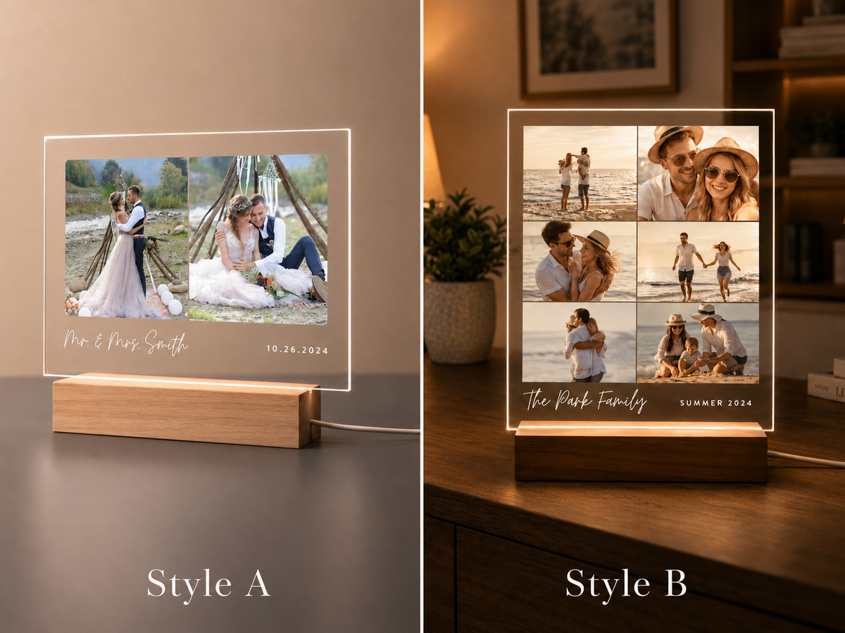 Custom Photo Collage LED Light: Personalized Family Gift, Custom Photo Gift