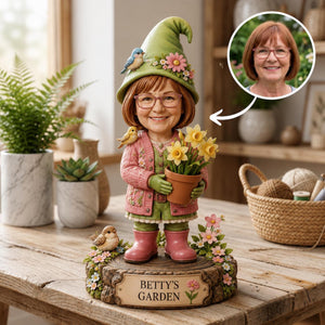 Personalized Garden Gnome Caricature Figurine From Photo, Custom Gardener Decor 70327621-7091-45b4-aa3c-27e664b42df0-1.jpg