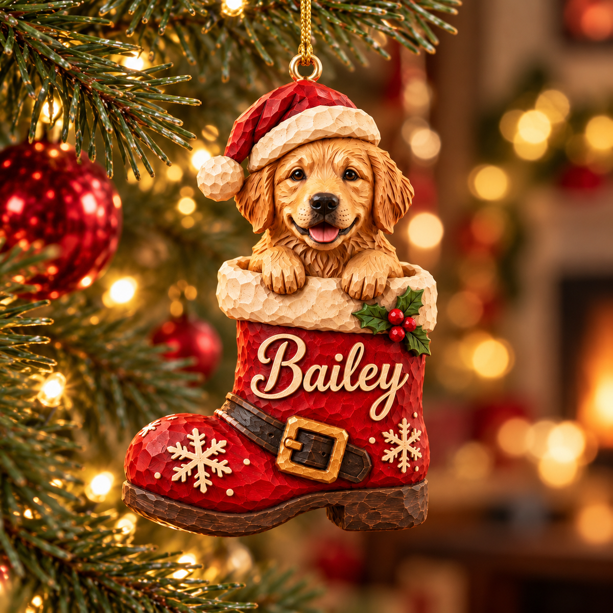 Personalized Dog Christmas Ornament – Custom Pet Photo & Name, 3D Relief Santa Boot Ornament, Christmas Gift for Dog Lovers 7056b2df-a29b-4976-b392-8826f50d9fde-Bailey-Puppy-Santa-Boot-Ornament-1.png