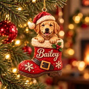 Personalized Dog Christmas Ornament – Custom Pet Photo & Name, 3D Relief Santa Boot Ornament, Christmas Gift for Dog Lovers 7056b2df-a29b-4976-b392-8826f50d9fde-Bailey-Puppy-Santa-Boot-Ornament-1.png