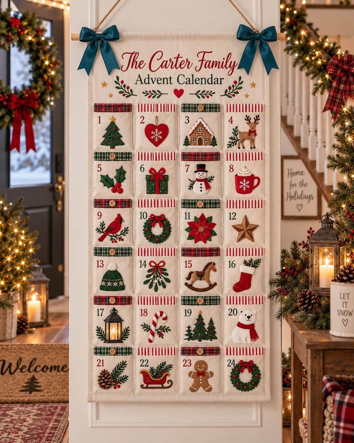 Personalized Family Advent Calendar, 24 Pocket Christmas Countdown, Custom Name Holiday Wall Hanging, Christmas Decor 706f84ec-973d-4c64-8cef-805f9da2d193-il_1588xN.8602537061_fl21.jpg