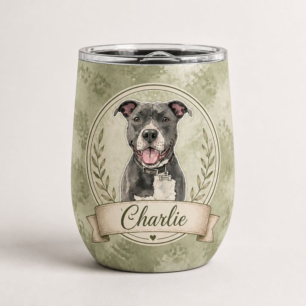 Custom Pet Portrait Wine Tumbler — Watercolor Crest with Name - Personalized Wine Tumbler 7075b22e-14df-4777-a289-11e8d5847e29.jpg
