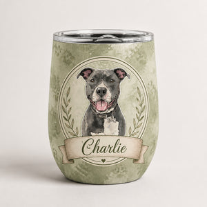 Custom Pet Portrait Wine Tumbler — Watercolor Crest with Name - Personalized Wine Tumbler 7075b22e-14df-4777-a289-11e8d5847e29.jpg