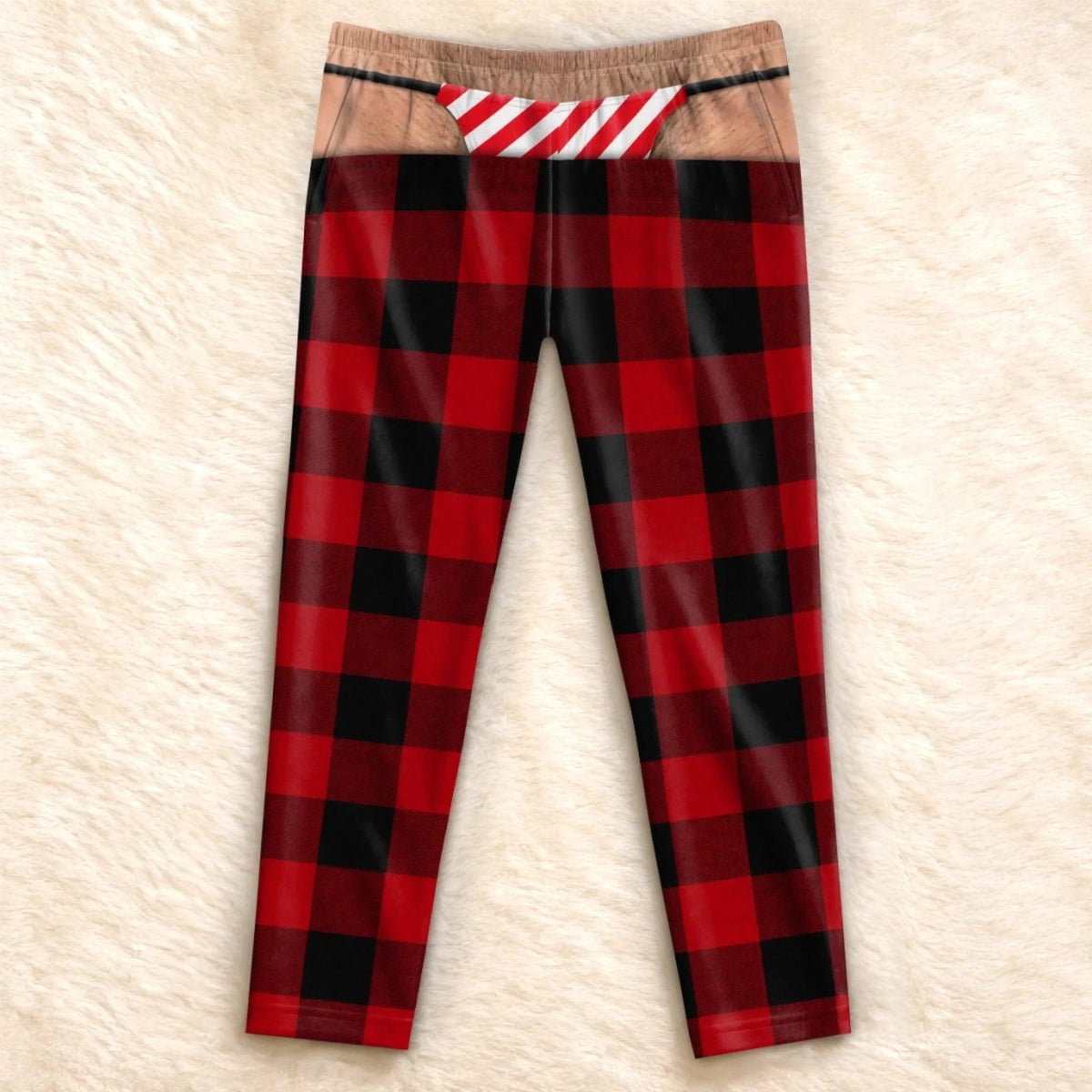 Custom Funny Men's Pajama Pants, Christmas Birthday Gag Gifts For Him, Fake Thong Illusion Buffalo Plaid Lounge Pants 707c24ac-0c7b-46f7-bf33-7534f50ed5eb-7.jpg