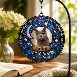Custom Pet Photo Stained-Glass Suncatcher – I Am Always With You - Personalized Suncatcher Stained Glass 709eca9b-9558-4051-ab19-824b6222999f.jpg