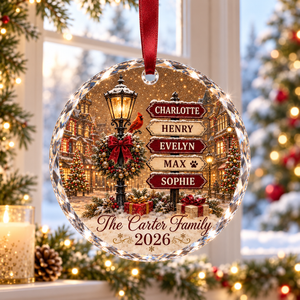 Personalized Family Names Christmas Ornament, Custom Name Signpost Glass Ornament, Family With Pets Ornament, Family Keepsake 2026 70c20fb7-f06f-4624-aaed-3adf0792d76b-banner-1.png