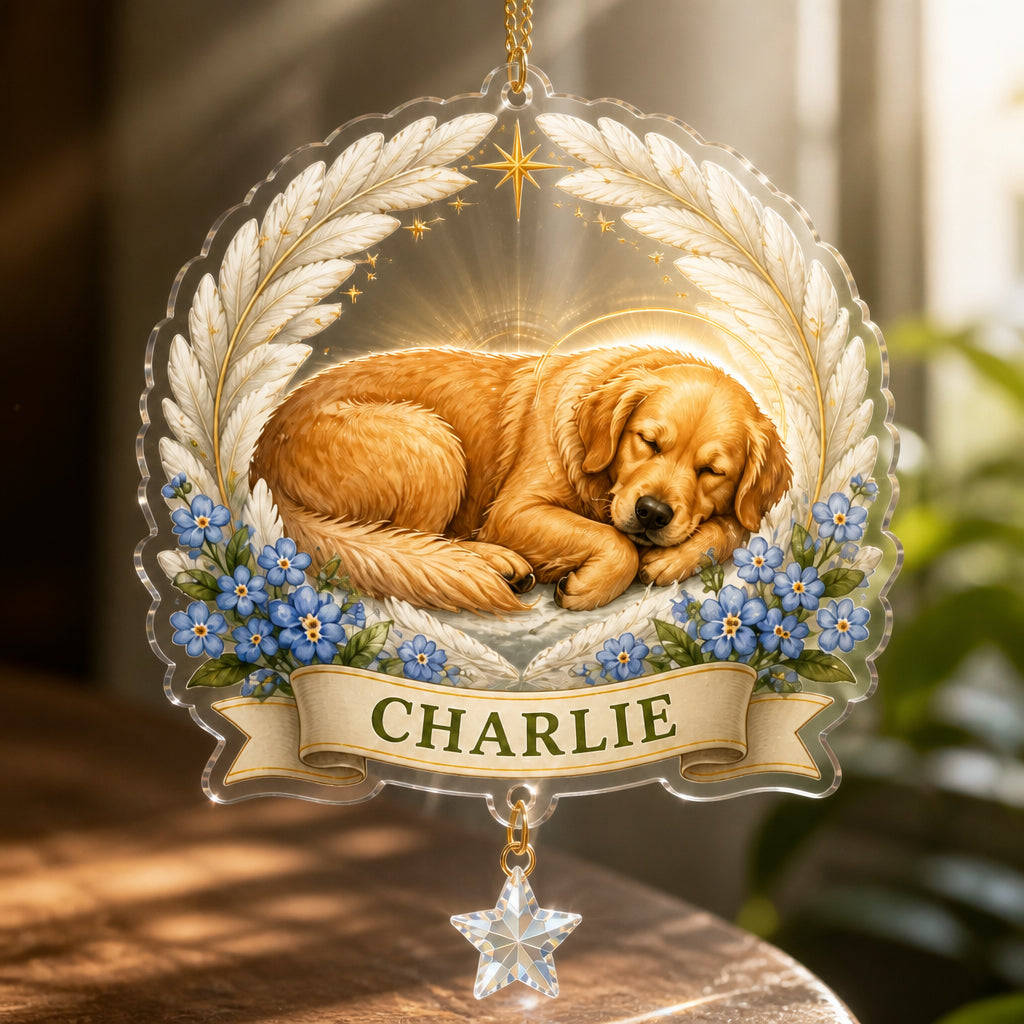 Angel Halo Pet Memorial Fridge Magnet – Photo-to-Art with Pet Name - Personalized 1 Layered Suncatcher with Charm 70d923a0-9a48-4419-8cc5-3b81e26d7548.jpg