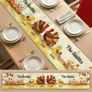 Thankful Goose Turkey Autumn Leaves Cozy Fall Decor - Personalized Table Runner 70da644a-b5fe-4e7f-9bf1-b81cf4196ca1-5.jpg