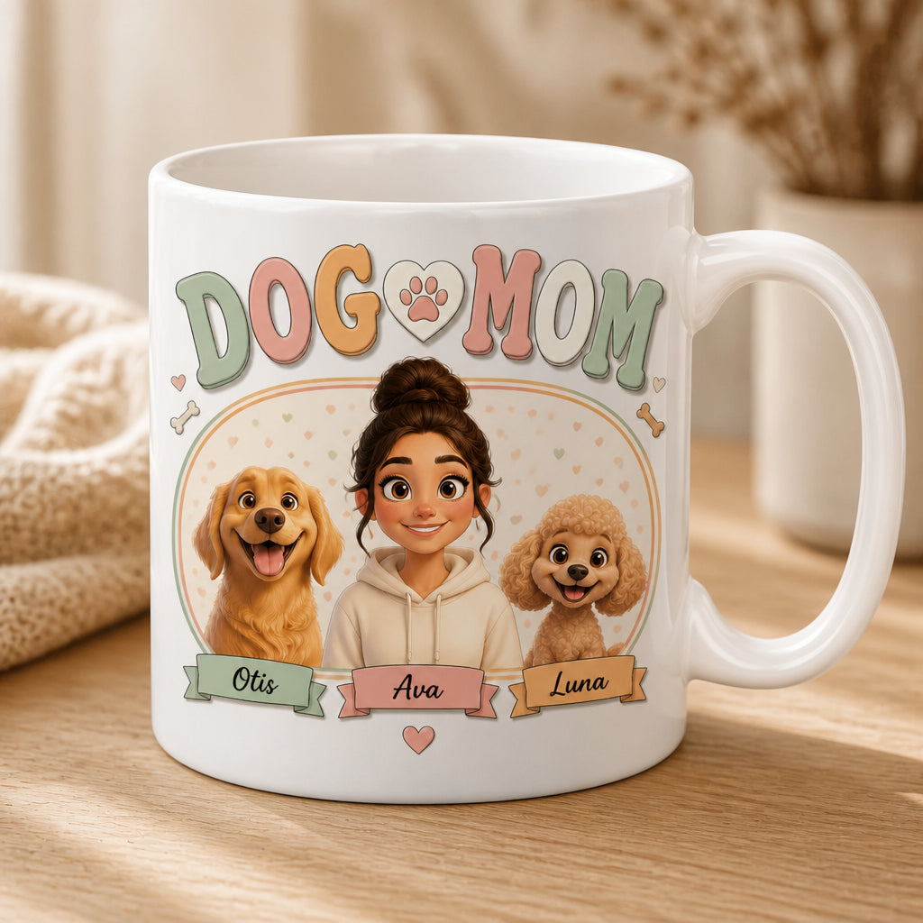 Dog Mom Custom Pet Portrait Mug (Owner + 2 Dogs) - Personalized Mug 70e13f08-049b-4df9-a997-cabbac25903e.jpg