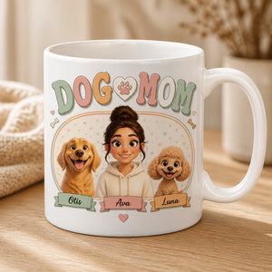 Dog Mom Custom Pet Portrait Mug (Owner + 2 Dogs) - Personalized Mug 70e13f08-049b-4df9-a997-cabbac25903e.jpg