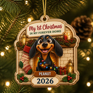 My 1st Christmas In My Forever Home – Custom Pet Photo 3-Layer Wood Ornament - Personalized 3-Layered Wood Ornament 70f67aa9-b005-4b9e-98fa-4aac6cf41f6d.jpg