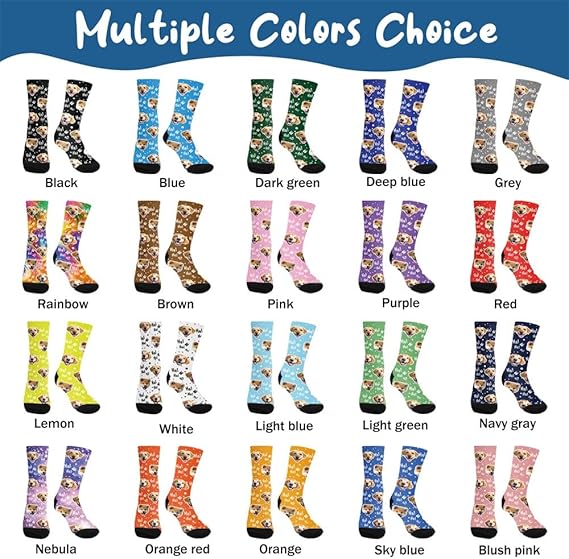 Custom Socks with Photo,Personalized Face Socks with Pictures,Novelty Unisex Funny Crew Sock Gifts for Men Women