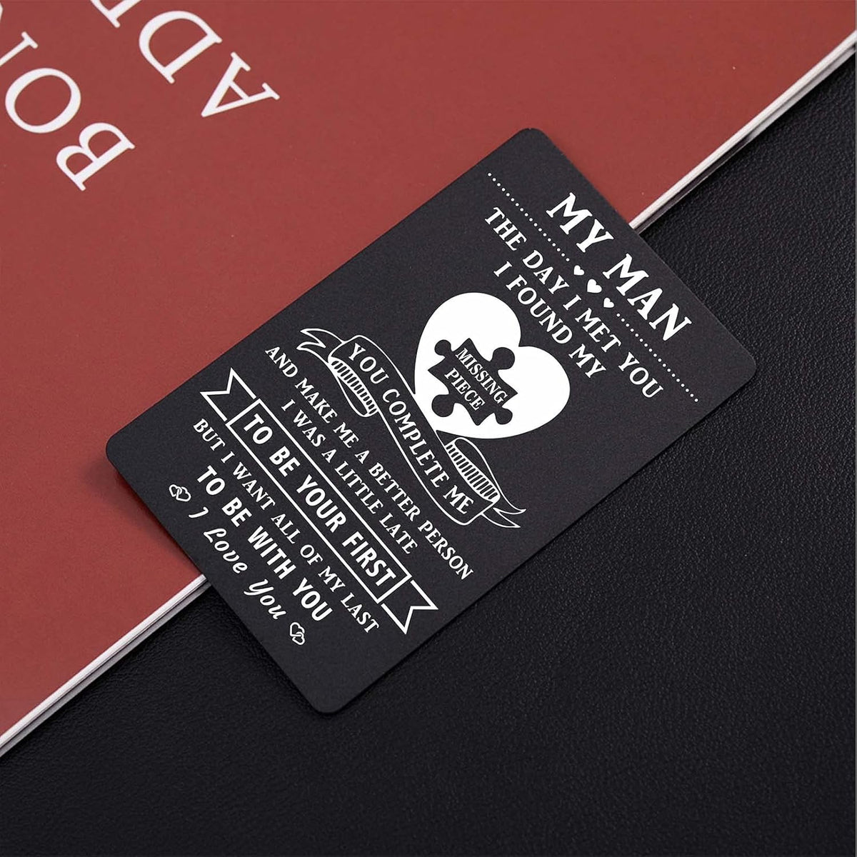 To My Man Wallet Insert Card, Unique Anniversary Valentines Cards Gift for Boyfriend, I Love You Gifts for Men, Birthday Fathers Day Presents