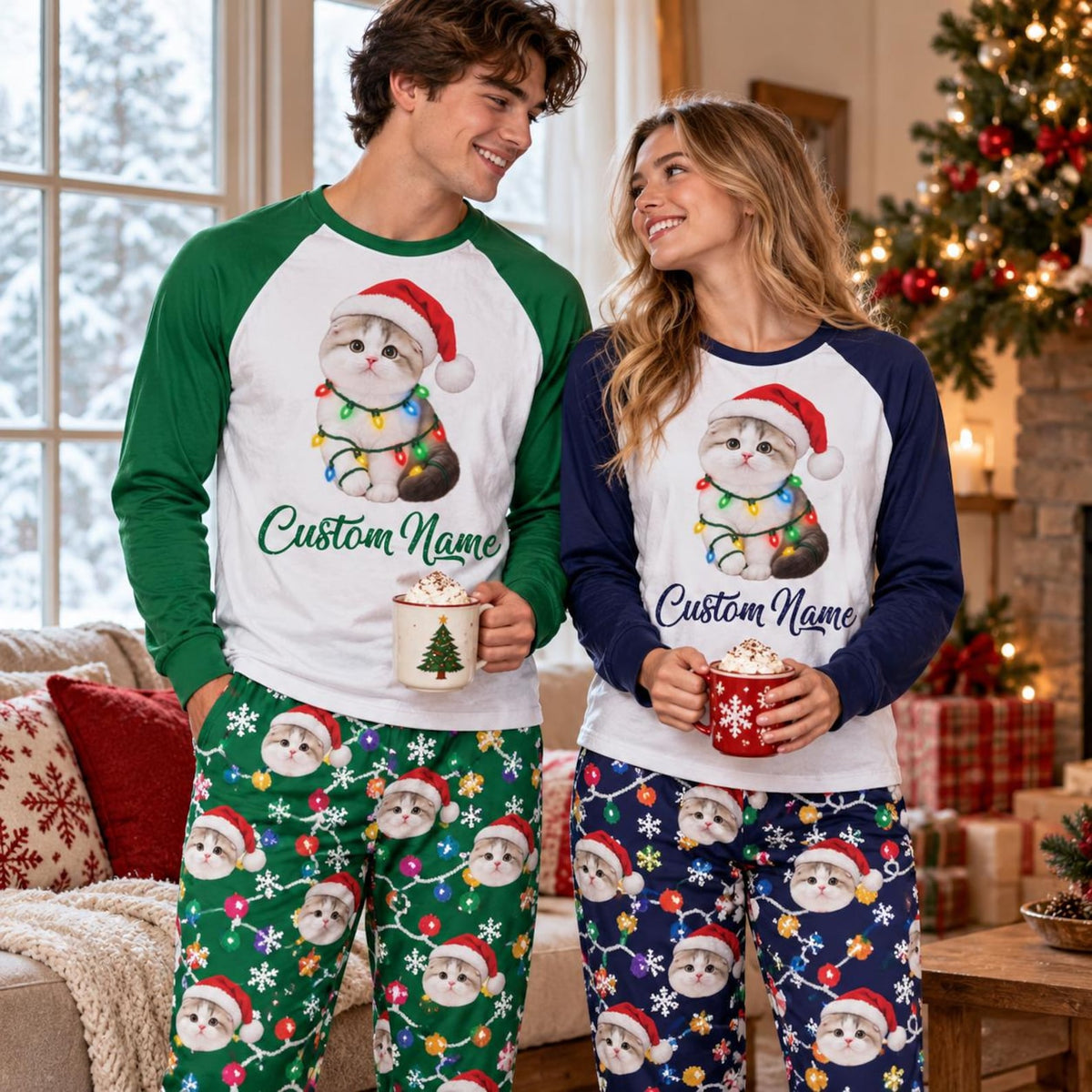 Personalized Cat Face Christmas Pajamas Set, Custom Pet Picture Name PJs, Santa Lights Matching Family Xmas Sleepwear Holiday Gift Set 7108542a-07c0-42bd-8083-4b571e44e091-il_1588xN.8622881185_65ej.jpg
