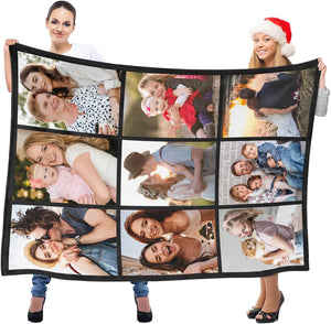 Custom Blanket with Photo, Personalized Blanket, Customized Photo Blankets, Customizable Picture Blankets, Anniversary Couple Gifts for Women Men Her Him, Mothers Day Blanket Gifts for Mom