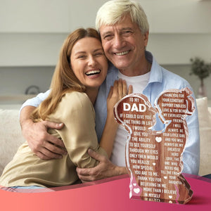 Fathers Day Presents from Daughter Heartfelt Acrylic Plaque for Dad, Unique Father Daughter Desk Decor Sign Birthday, Christmas or New Dad Present from Girl