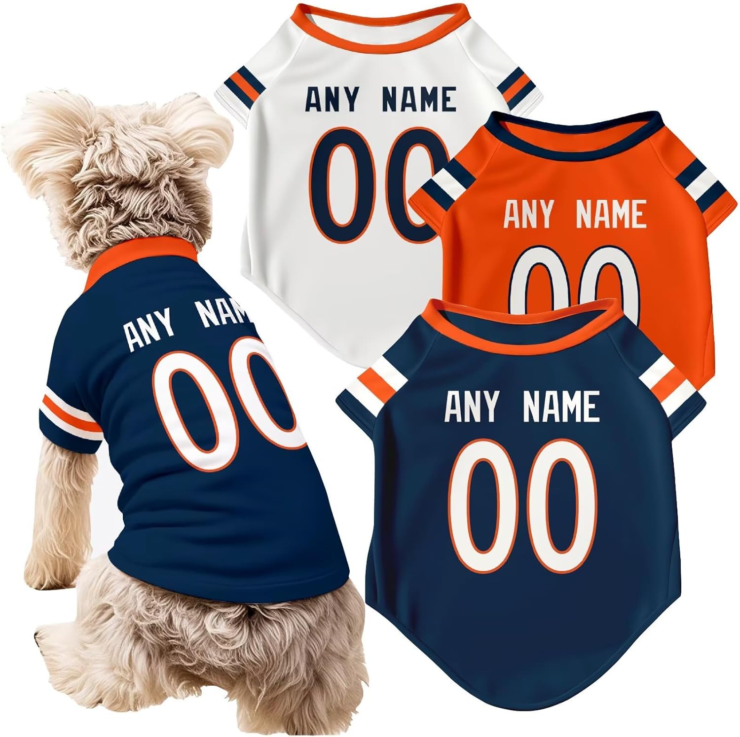 Denver Dog T-Shirt Jersey Style Pet Clothes Custom Name and Number Gifts