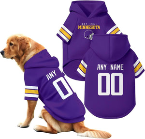 Minnesota Dog Hoodie T-Shirt Pet Clothes Jersey Custom Name and Number Gifts
