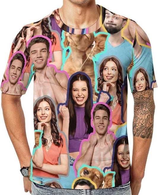 Custom T Shirts with face Personalized T Shirt for Men Women with Picture Design Your Own Shirt Birthday Gift Family Gift