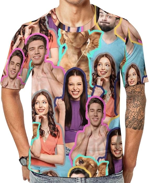 Custom T Shirts with face Personalized T Shirt for Men Women with Picture Design Your Own Shirt Birthday Gift Family Gift