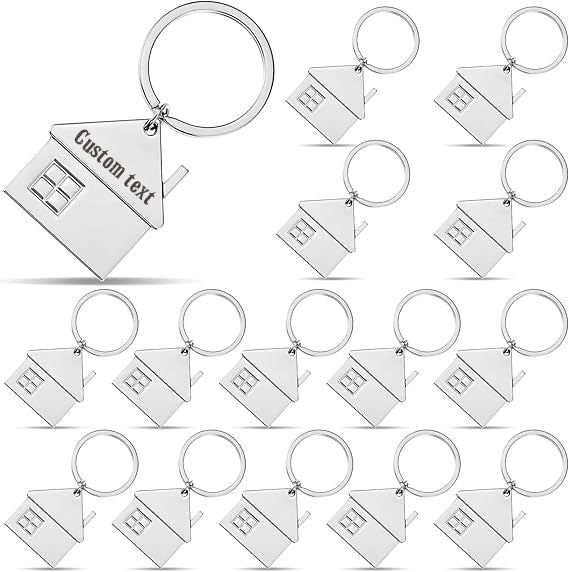 Key Chain House Shaped Pendant Keychains Home Keychain Set Cute Home with Window Key Charm Metal Keyring Gift