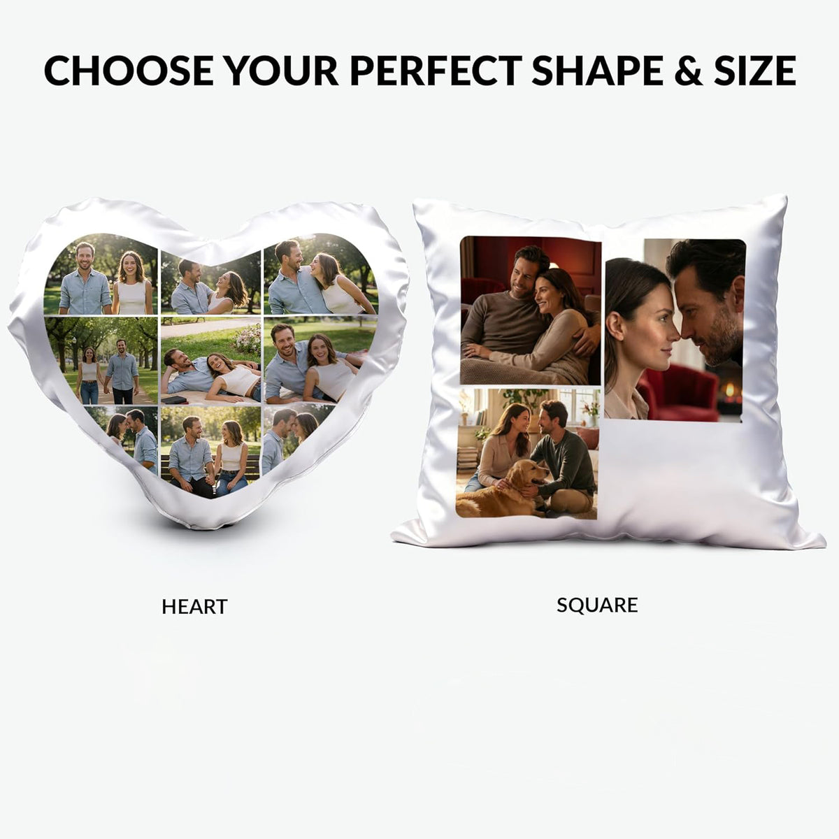 Personalized Photo Pillow  - Custom Cushion Case with Any Picture Print Gift - Customized Pillows with Your Loved Ones/Family Square Pillows
