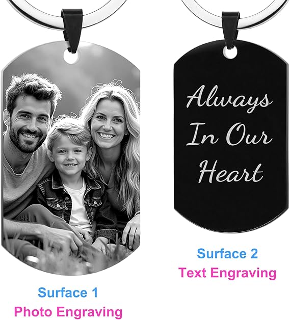 Custom Keychain with Picture Personalized Photo Keychain Gift Valentines Day for Couple, Men Boyfriend