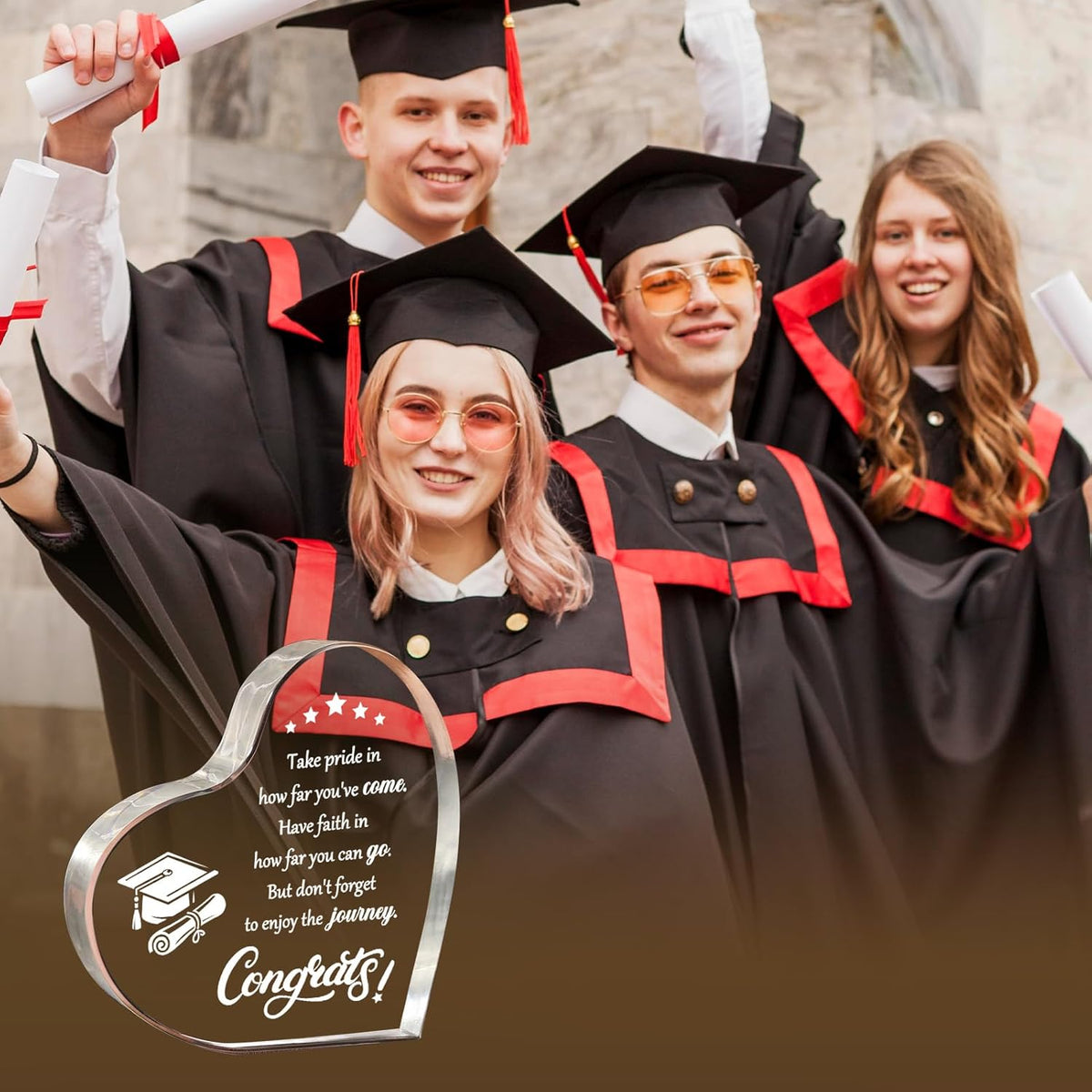 Graduation Gifts, 2025 Graduation Gifts for Her Him - Inspirational Acrylic Keepsake - College High School Graduation Gifts, Masters Degree Graduate Gifts