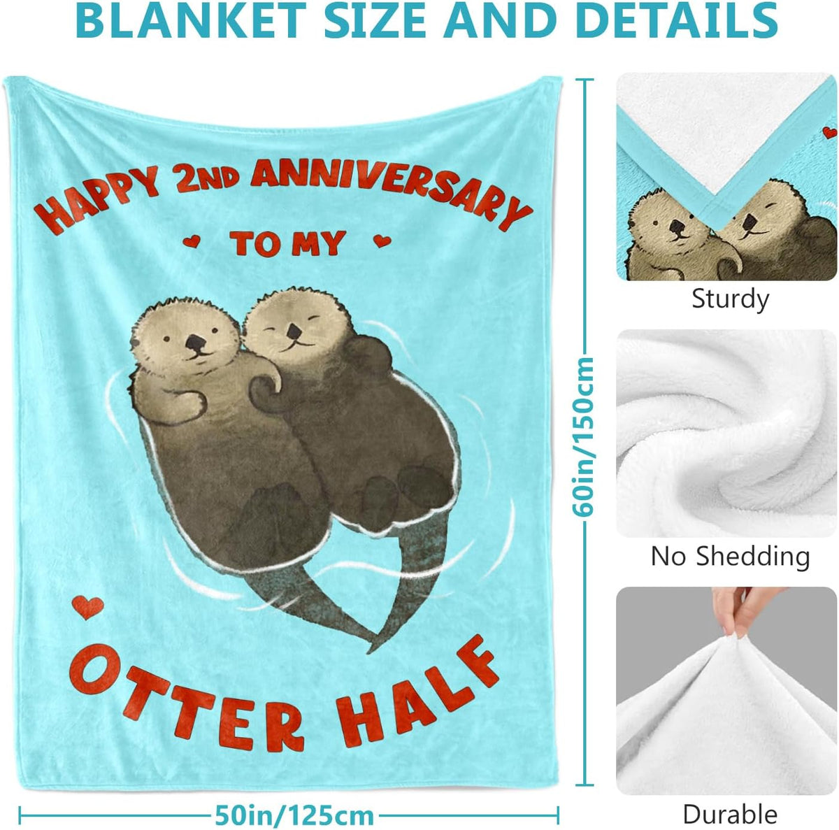 Happy  Anniversary Blanket Gifts for Him Her Boyfriend Girlfriend -  Year Wedding Anniversary Romantic Gifts for Women Men Wife Husband - Sweetest Day Present for Him Her - Love Blanket
