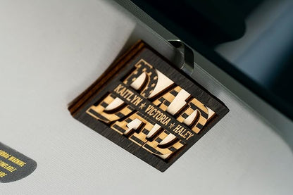 Personalized Dad Car Visor Clip w/Kid's Names, US Falg Theme, Custom Gifts for Dad, Papa, Grandpa