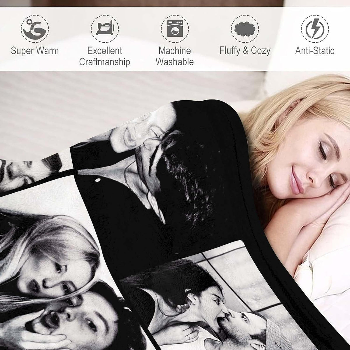 Couple Gifts Custom Blanket with Photos Personalized Flannel Throw Blankets Gifts for Boyfriend Girlfriend Customized Blanket Personalized for Wife